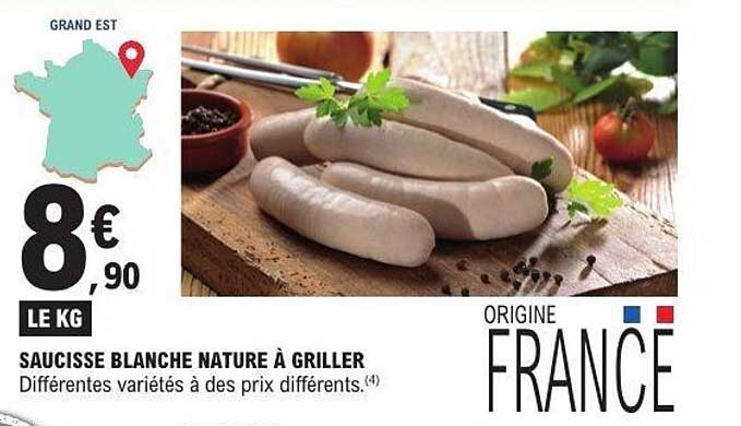 SAUCISSE BLANCHE NATURE À GRILLER