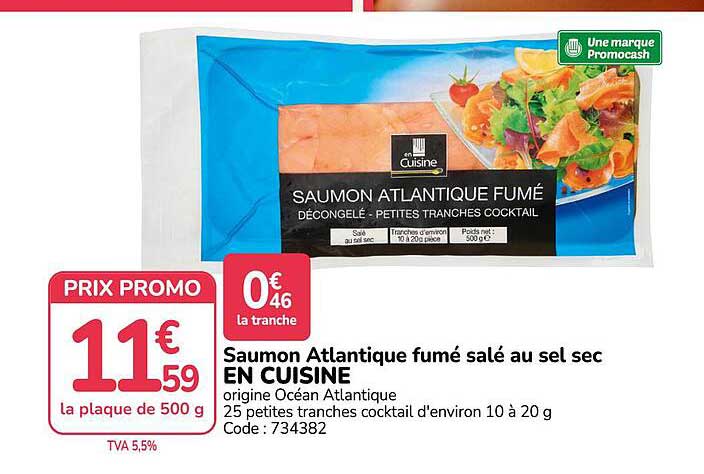 Saumon Atlantique fumé salé au sel sec EN CUISINE
