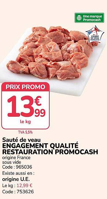 Sauté de veau ENGAGEMENT QUALITÉ RESTAURATION PROMOCASH