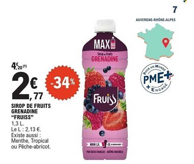 SIROP DE FRUITS GRENADINE “Fruis”