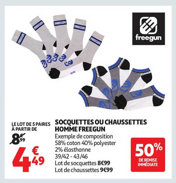 SOQUETTES OU CHAUSSETTES HOMME FREEGUN