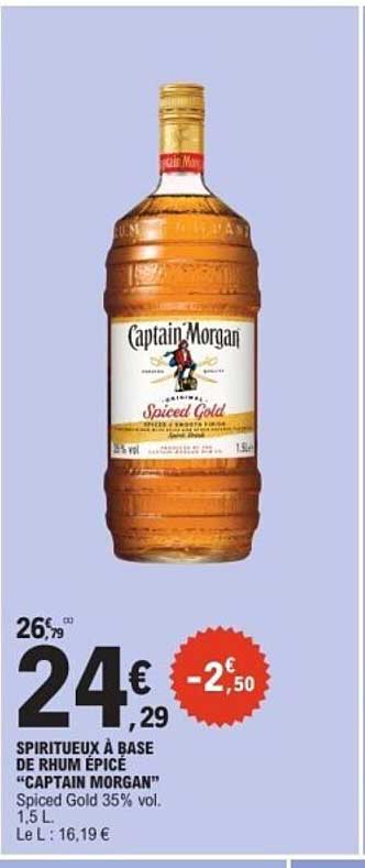 SPIRITUEUX À BASE DE RHUM ÉPICÉ “CAPTAIN MORGAN” Spiced Gold 35% vol. 1,5 L