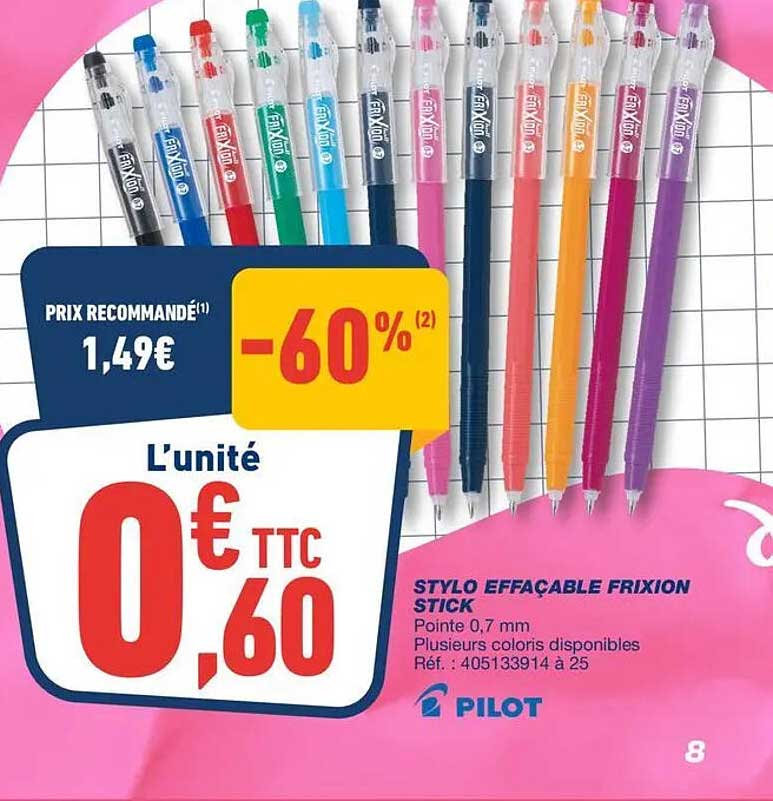 STYLO EFFAÇABLE FRIXION STICK