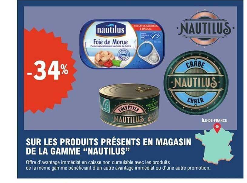 SUR LES PRODUITS PRÉSENTS EN MAGASIN DE LA GAMME “NAUTILUS”