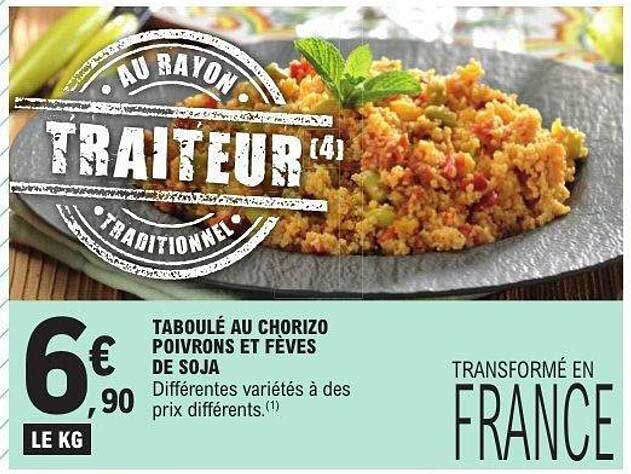 TABOULÉ AU CHORIZO POIVRONS ET FÈVES DE SOJA