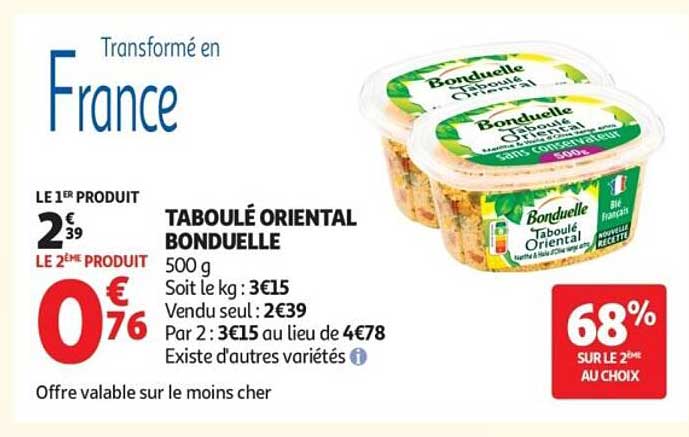 TABOULÉ ORIENTAL BONDUELLE