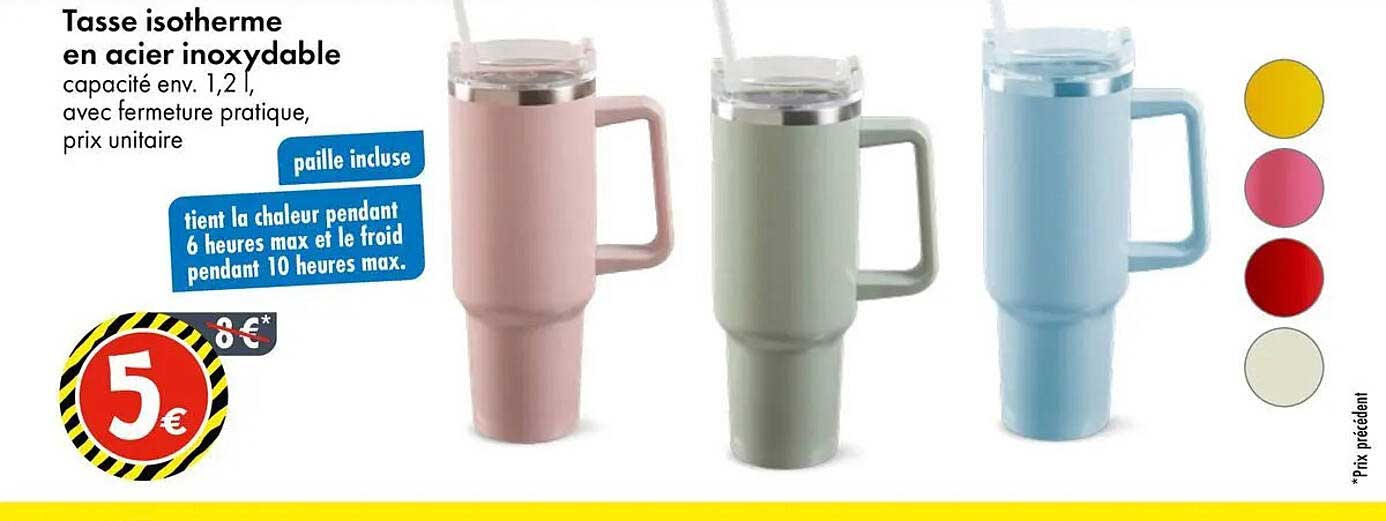 Tasse isotherme en acier inoxydable
