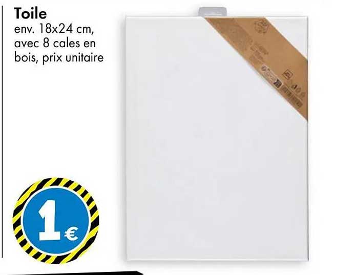 Toile env. 18x24 cm, avec 8 cales en bois, prix unitaire