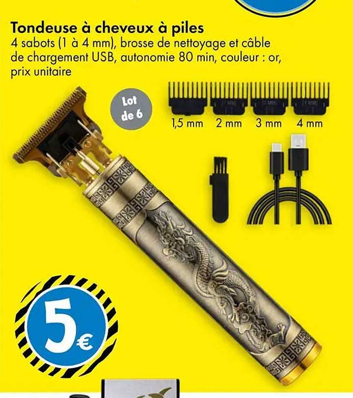 Tondeuse à cheveux à piles
