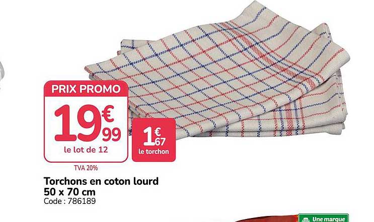 Torchons en coton lourd 50 x 70 cm