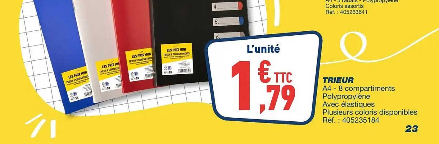 TRIEUR A4 - 8 compartiments Polypropylène Avec élastiques Plusieurs coloris disponibles Réf. : 405235184