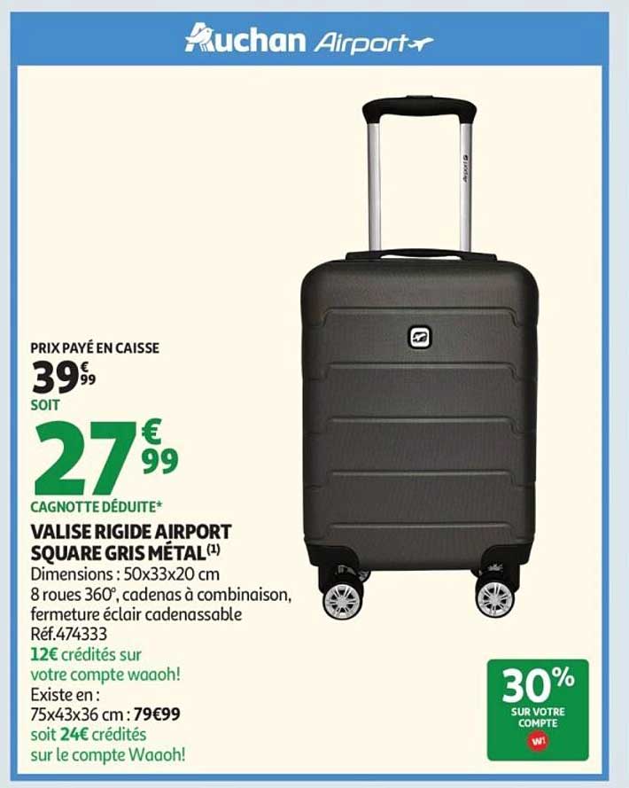 VALISE RIGIDE AIRPORT SQUARE GRIS MÉTAL(1)