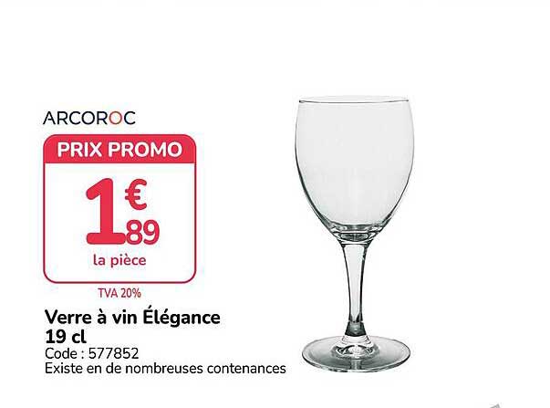 Verre à vin Élégance 19 cl