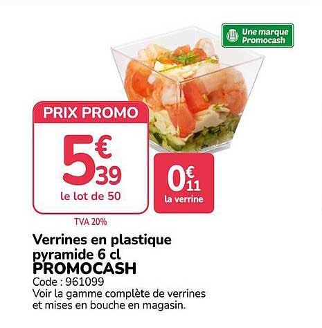 Verrines en plastique pyramide 6 cl PROMOCASH