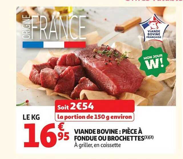 VIANDE BOVINE : PIÈCE À FONDUE OU BROCHETTES