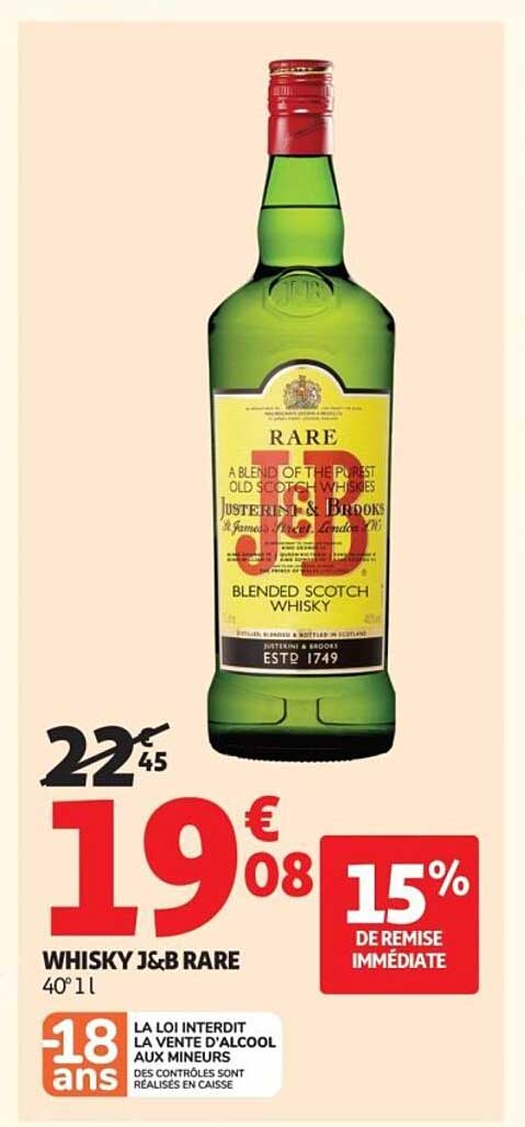 WHISKY J&B RARE 40° 1 l
