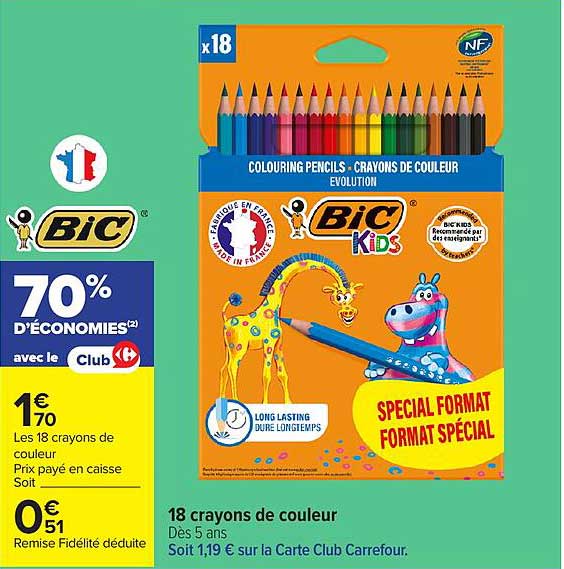 18 crayons de couleur