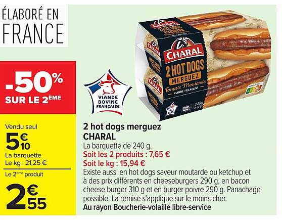 2 hot dogs marquez CHARAL