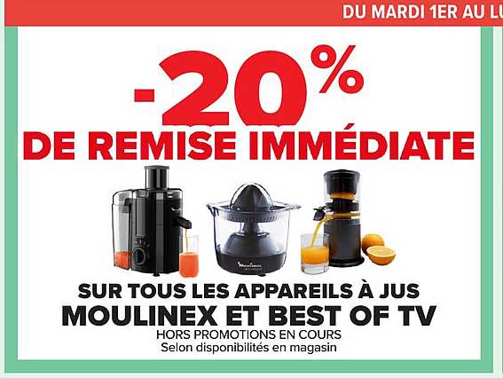 -20% DE REMISE IMMÉDIATE