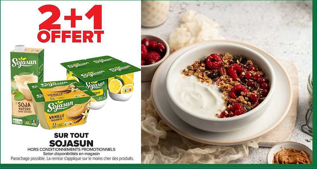 2+1 OFFERT SUR TOUT SOJASUN