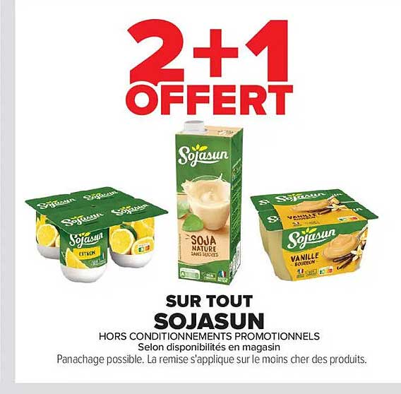 2+1 OFFERT SUR TOUT SOJASUN