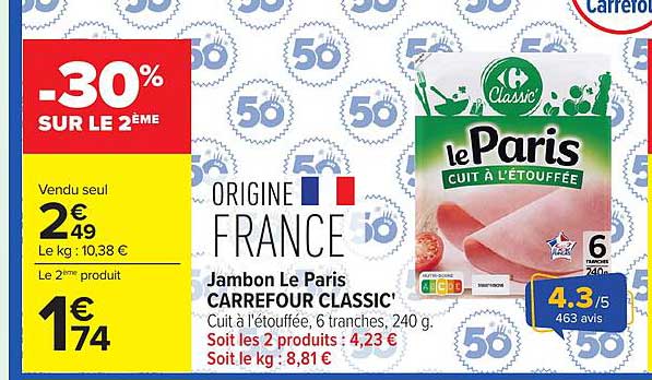 -30% SUR LE 2ÈME