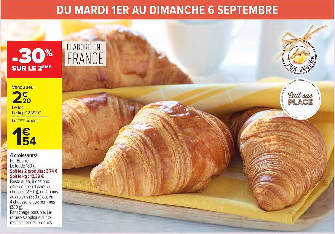 4 croissants Pur Beurre