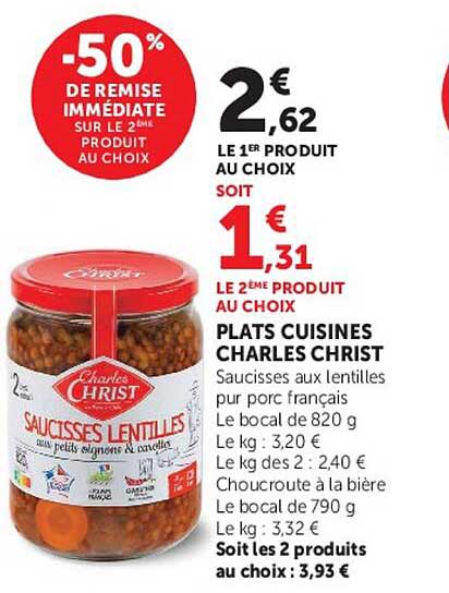 -50% DE REMISE IMMÉDIATE SUR LE 2ÈME PRODUIT AU CHOIX