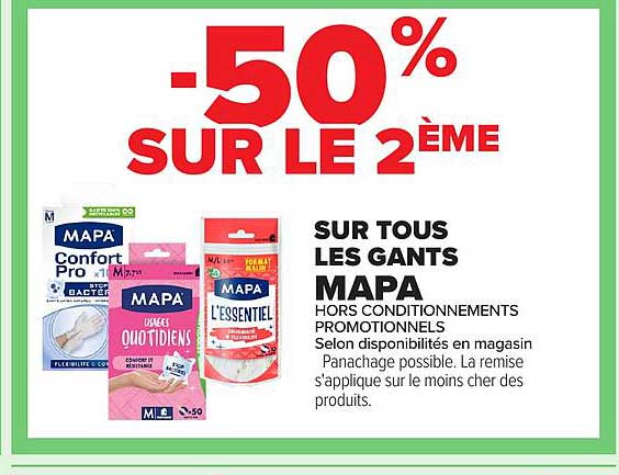 -50% SUR LE 2ÈME SUR TOUS LES GANTS MAPA