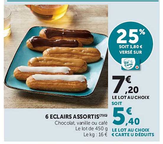 6 ECLAIRS ASSORTIS