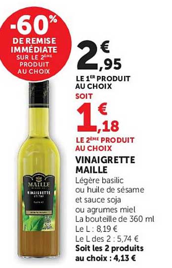 -60% de remise immédiate sur le 2e produit au choix