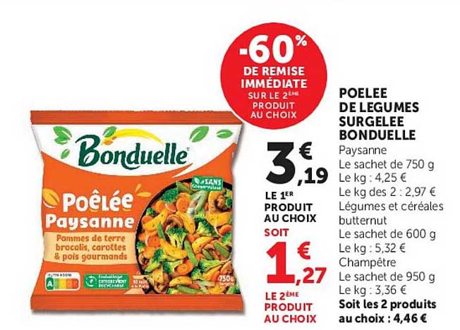 -60% de remise immédiate sur le 2ème produit au choix