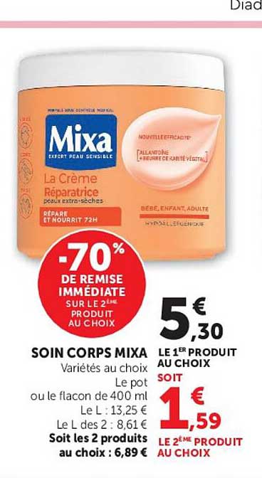 -70% DE REMISE IMMÉDIATE SUR LE 2ÈME PRODUIT AU CHOIX