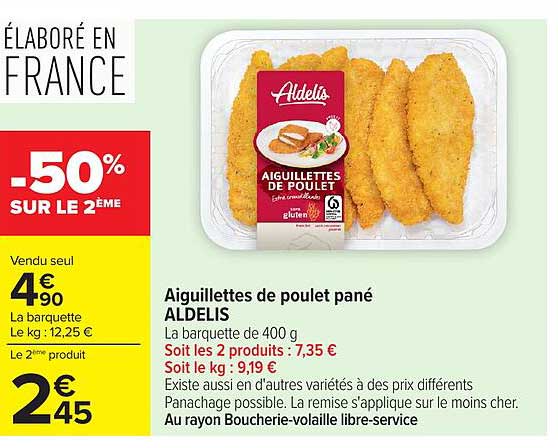 Aiguillettes de poulet pané ALDELIS