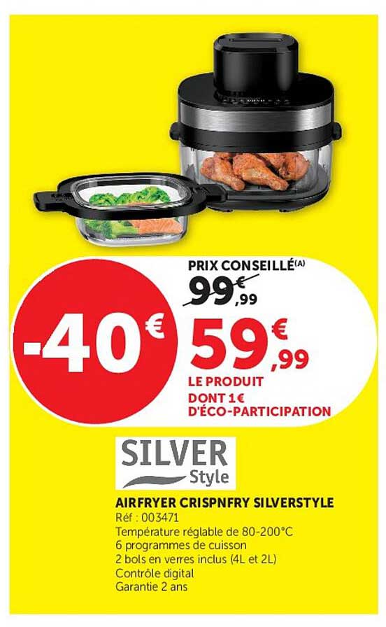 AIRFRYER CRISPNFRY SILVERSTYLE