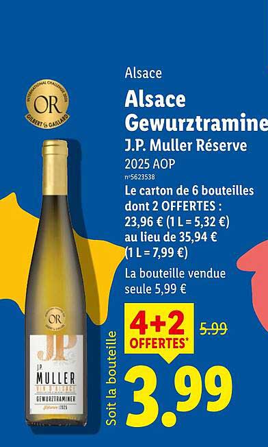 Alsace Gewurztraminer J.P. Muller Réserve 2025 AOP