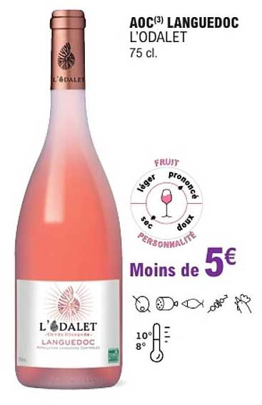 AOC(3) LANGUEDOC L’ODALET 75 cl.