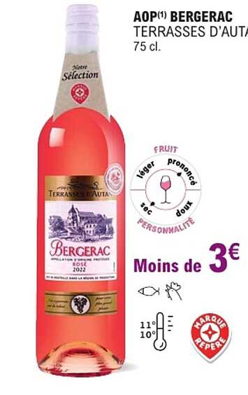 AOP Bergerac Terrasses d'Aur... 75 cl.
