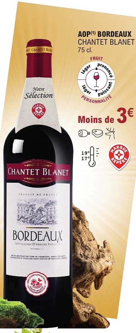 AOP BORDEAUX CHANTET BLANET 75 cl.