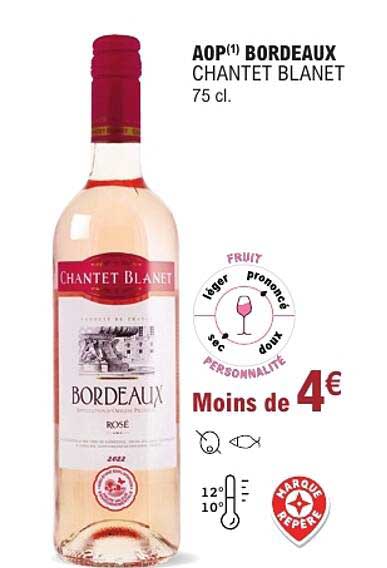 AOP BORDEAUX CHANTET BLANET 75 cl.