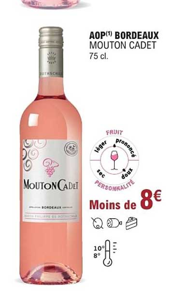 AOP Bordeaux MOUTON CADET 75 cl.