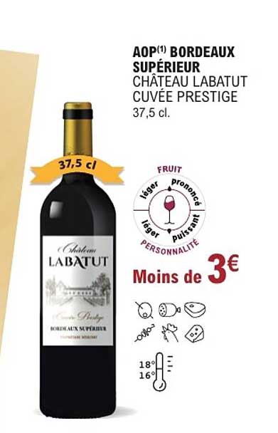AOP Bordeaux Supérieur Château Labatut Cuvée Prestige 37,5 cl