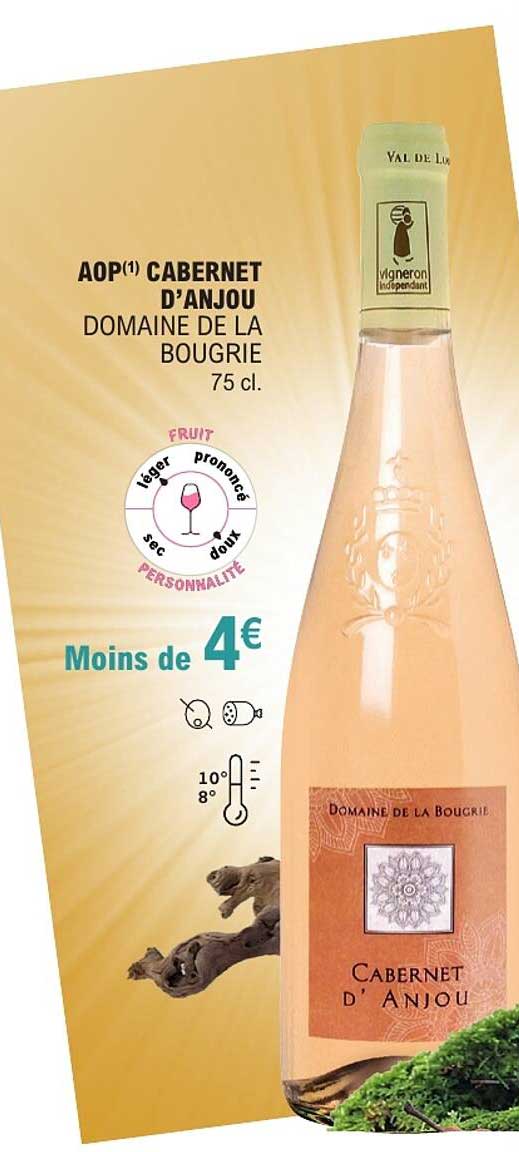 AOP CABERNET D’ANJOU DOMAINE DE LA BOUGRIE 75 cl.