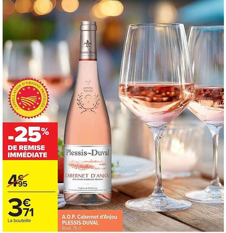 A.O.P. Cabernet d'Anjou PLESSIS-DUVAL Rosé, 75 cl