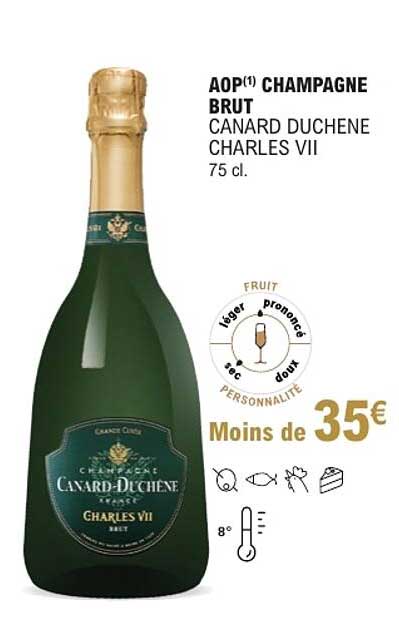 AOP CHAMPAGNE BRUT CANARD DUCHENE CHARLES VII 75 cl.