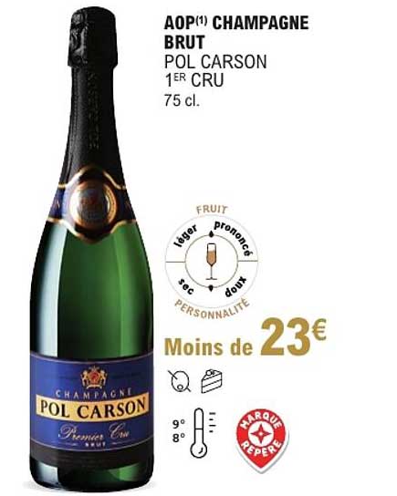AOP CHAMPAGNE BRUT POL CARSON 1ER CRU 75 cl.
