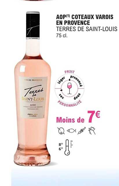 AOP COTEAUX VAROIS EN PROVENCE TERRES DE SAINT-LOUIS 75 cl.