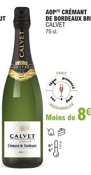 AOP(*) CRÉMANT DE BORDEAUX BRUT CALVET 75 cl.