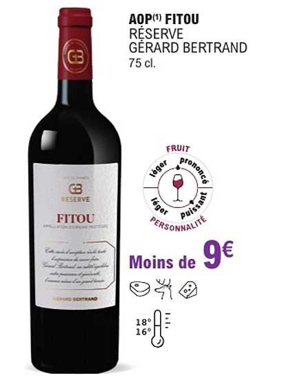 AOP FITOU RÉSERVE GÉRARD BERTRAND 75 cl.