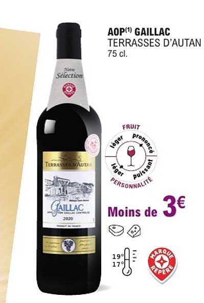 AOP GAILLAC TERRASSES D’AUTAN 75 cl.